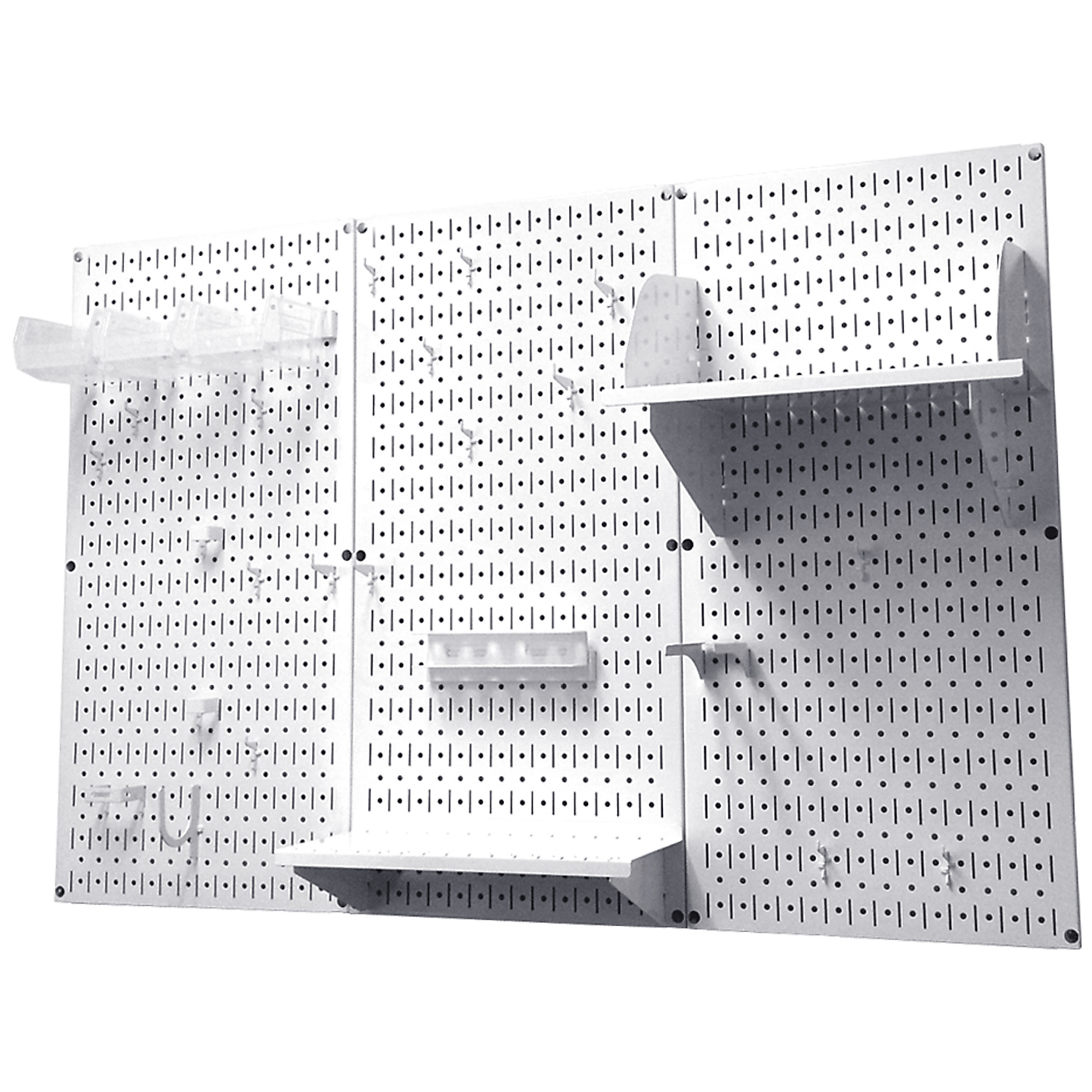 Wall Control Industrial Metal Pegboard Premium Tool Storage Kit — 4ft., White, 20-Ga. Steel, Model# 35IWRK-400-WW